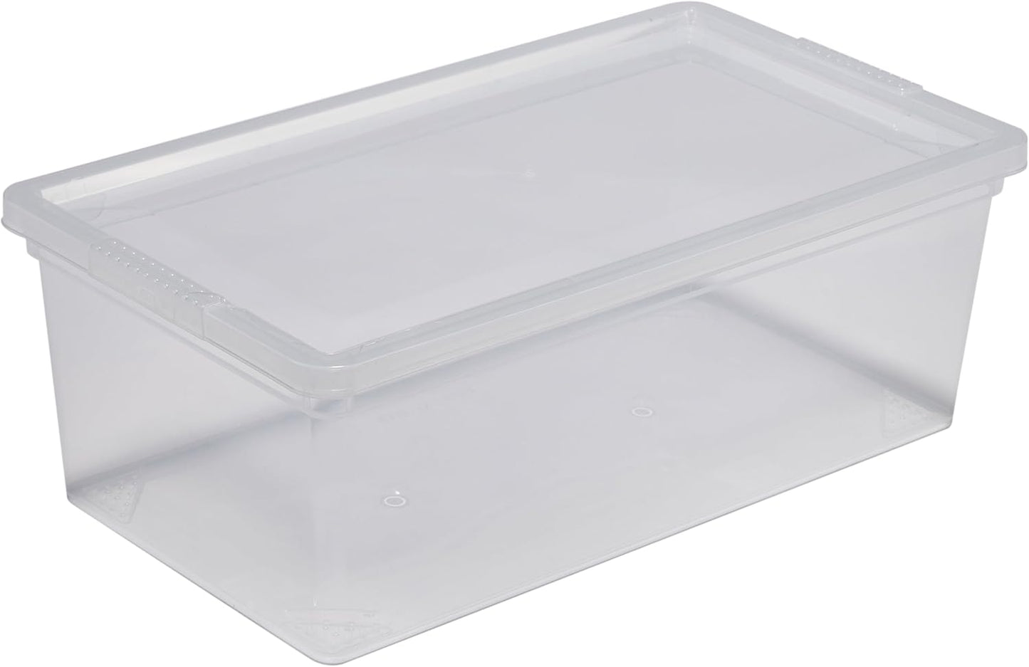 Storage Bins with Lids by Simplify - Stackable & Nestable Clear Bins | 6 Pack | Ideal for Clothing, Books & Shoes