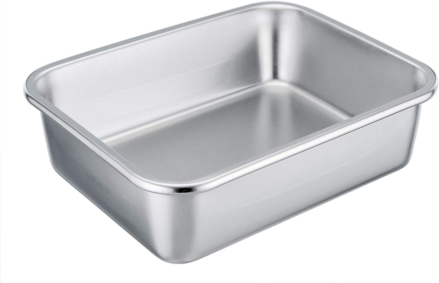 TeamFar Rectangular Cake Pan - Stainless Steel Brownie & Lasagna Baking Dish | 8"x10"x3", Rust-Free & Easy Clean