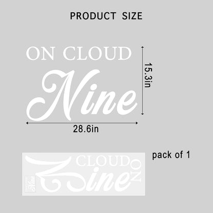 On Cloud Nine Baby Shower Decal Sign - Stylish Wall & Mirror Decor in White