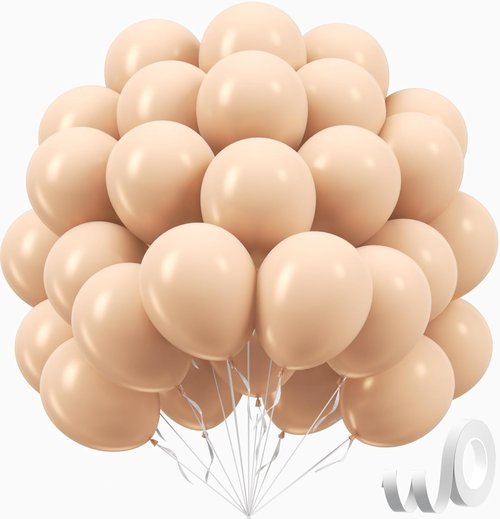 Beige Latex Balloons by [Brand Name] - 12 Inch | 50 Pack for Neutral Baby Showers & Birthday Parties