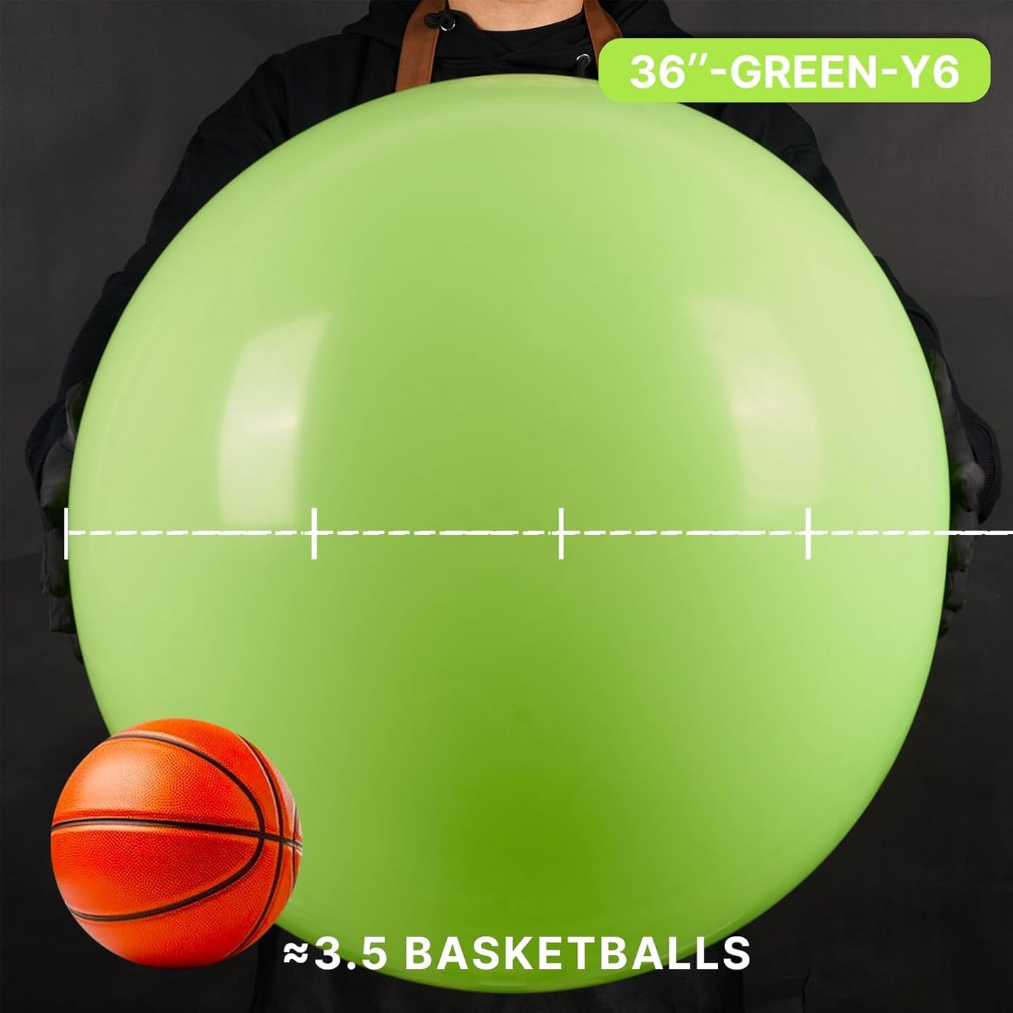 PartyWoo Lime Green Balloons - 36 Inch Latex Helium Balloons for Graduation & Birthday Decor