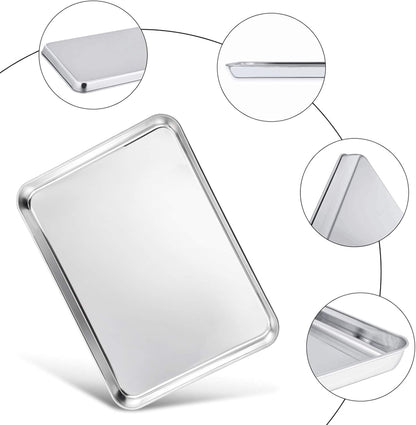 TeamFar Baking Sheet Set - Heavy Duty Stainless Steel Cookie Sheets | Non-Toxic, Dishwasher Safe, 20" x 14" - 2 Pieces