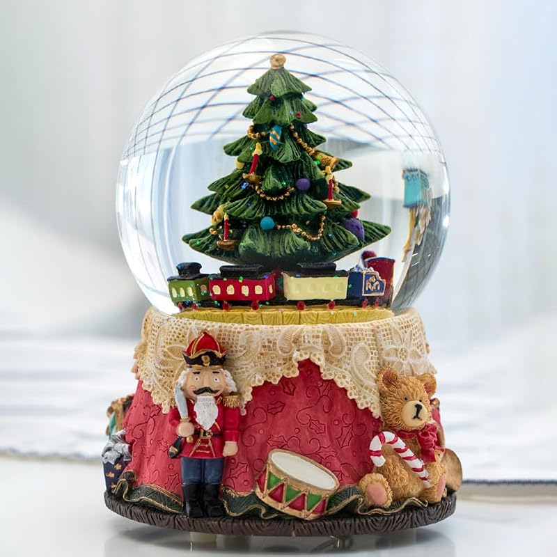 Snow Globe Musical Christmas Music Box - Nutcracker Variation Gift for Girl Women