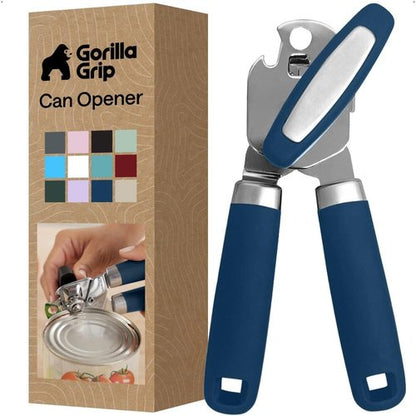 GORILLA GRIP Heavy Duty Can Opener - Smooth Edge Design with Comfortable Handle | Blue