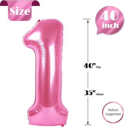 Regine Switzerland 40-Inch Pink Number 1 Balloon - Perfect First Birthday Decoration for Girls