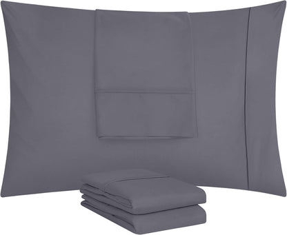 Utopia Bedding Standard Pillow Cases - 8 Pack Soft Brushed Microfiber | Fade Resistant 20 x 26 Inches (Grey)