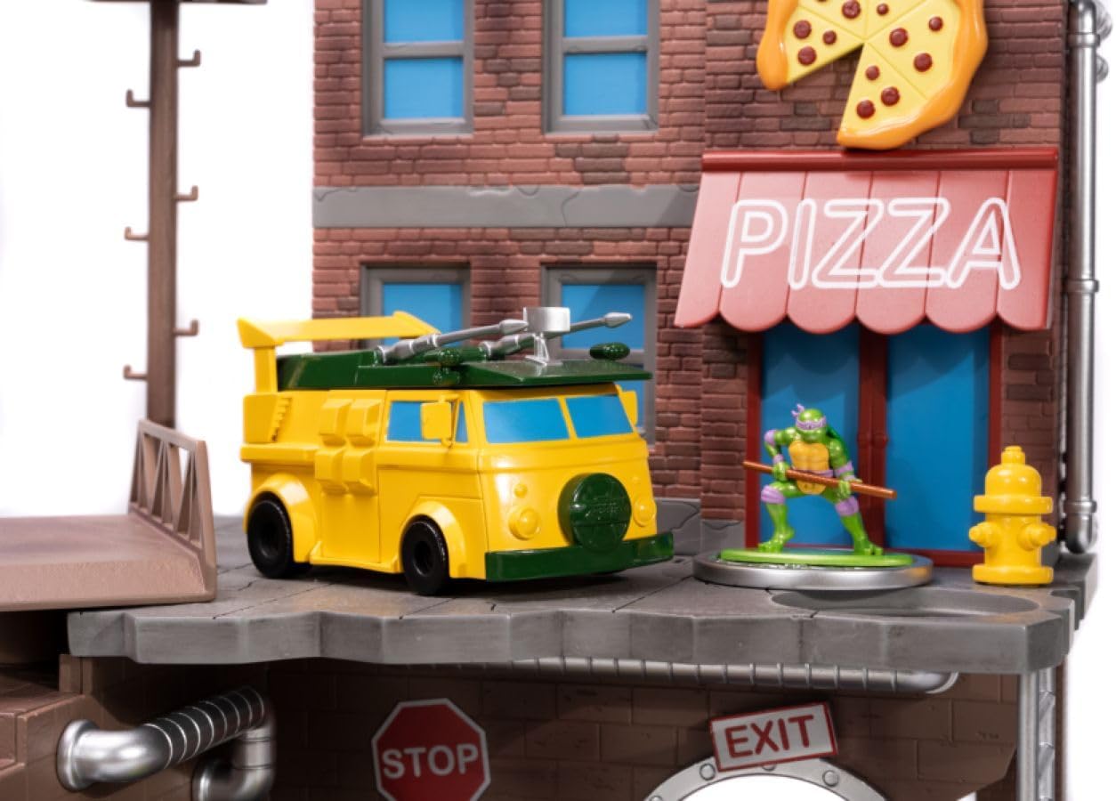 Teenage Mutant Ninja Turtles Turtle Lair Nano Scene - 1.65" Die-Cast Collectible Figures for Kids & Adults