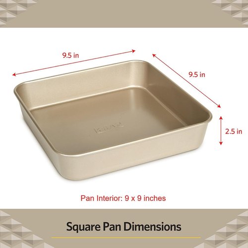 Glad Square Baking Pan - Nonstick Heavy Duty Bakeware for Cakes & Brownies | 9 Inches
