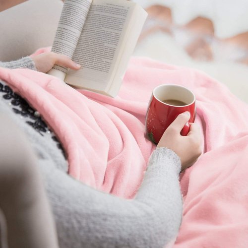 Bedsure GentleSoft Fleece Blanket - King Size Pink Plush Throw, Soft & Lightweight, 108x90 Inches