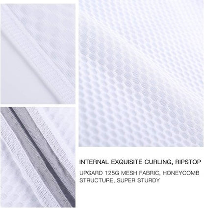 Kimmama Laundry Mesh Wash Bags - Lingerie Bags for Delicates | 2XXL Size, Grey Zipper, White Net