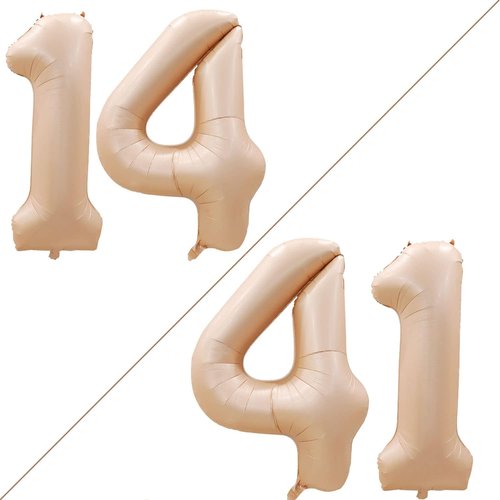 GOER Jumbo 14 Balloons - 42 Inch Foil Helium Decorations for 14th Birthday Party | Caramel Color