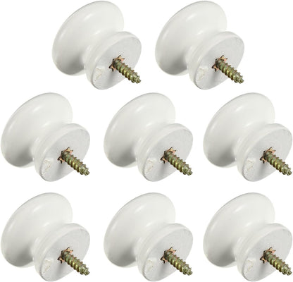 Uonlytech Cabinet Knobs - 8Pcs Self-Tapping Solid Wood Round Handles for Easy Installation | Durable Pulls for Home Furniture