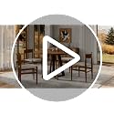 Walnut 42 Inch Round Dining Table for 4 - Farmhouse Kitchen & Small Spaces