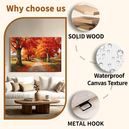 EverLasting Strokes Autumn Maple Tree Wall Art Canvas - 20x30in Fall Landscape