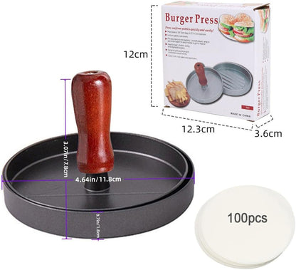Skiennix Hamburger Press Patty Maker - 100% Free Patty Papers | Dishwasher Safe & BPA Free Kitchen Gadget