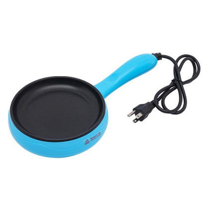 5.9 inch Stainless Steel Stir-fry Wok, 110V Electric Cooking Frying Pan, Non Stick Mini Honeycomb Skillet with Stay Cool Handle- Suitable for Home (Blue)