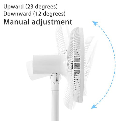 BananaDeer 7 Blades 14.5-Inch 4-Speed Oscillating Pedestal Floor Fan, Adjustable Height, Stand Fan for Home, DC Motor, With Remote Control, Timer, Tilted Head, Bedroom, Office, Kitchen and Living Room