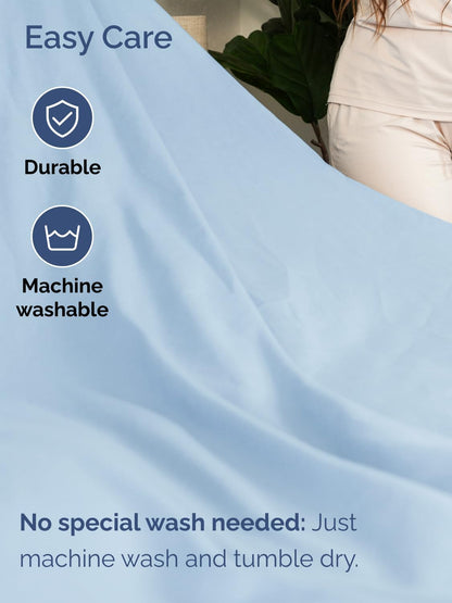 Skiennix Extra Deep Cal King Sheet Set - 6 Piece Breathable Cooling Bedding - Soft Wrinkle-Free Light Blue