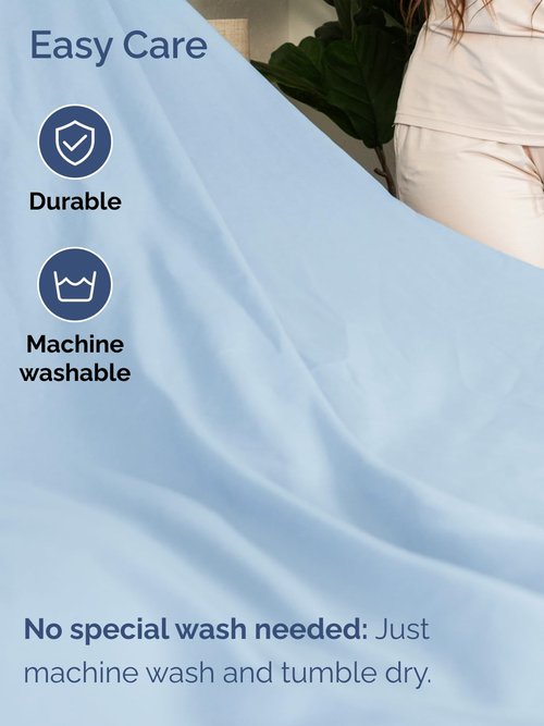 Extra Deep Cal King Sheet Set - 6 Piece Breathable and Cooling Sheets - Hotel Luxury Bedding for Women, Men, Kids & Teens - Easy & Secure Fit - Soft and Wrinkle Free - Extra Deep Pockets - Light Blue