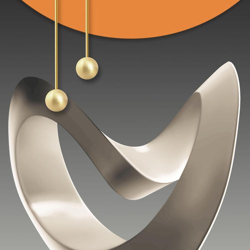Framed Modern Wall Art Set by [Brand Name] - Abstract Luxury Geometric Prints | Contemporary Orange, Gray & Gold Decor for Living Room, Bedroom & Office