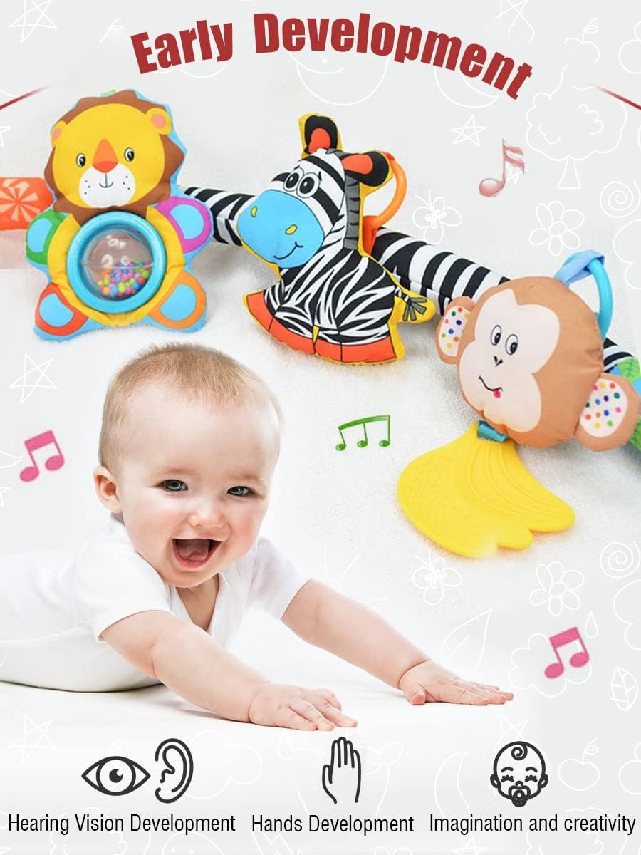 Pau1Hami1ton Baby Stroller Arch Toys - Adjustable Hanging Toy Bar for Crib, Car Seat & Bouncer | Zebra Design