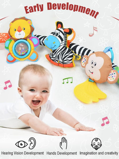 Pau1Hami1ton Baby Stroller Arch Toys - Adjustable Hanging Toy Bar for Crib, Car Seat & Bouncer | Zebra Design