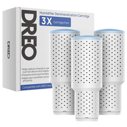 DREO Demineralization Cartridge 3-Pack for Humidifiers, Compatible with Dreo Humidifiers HM311/311S/524/524S, Prevent Mineral Build-up, Filter Hard Water, Eliminate White Dust