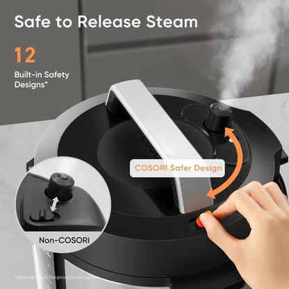 COSORI 6QT Pressure Cooker - 9-in-1 Multi Cooker with Ceramic Inner Pot & 12 Safety Features