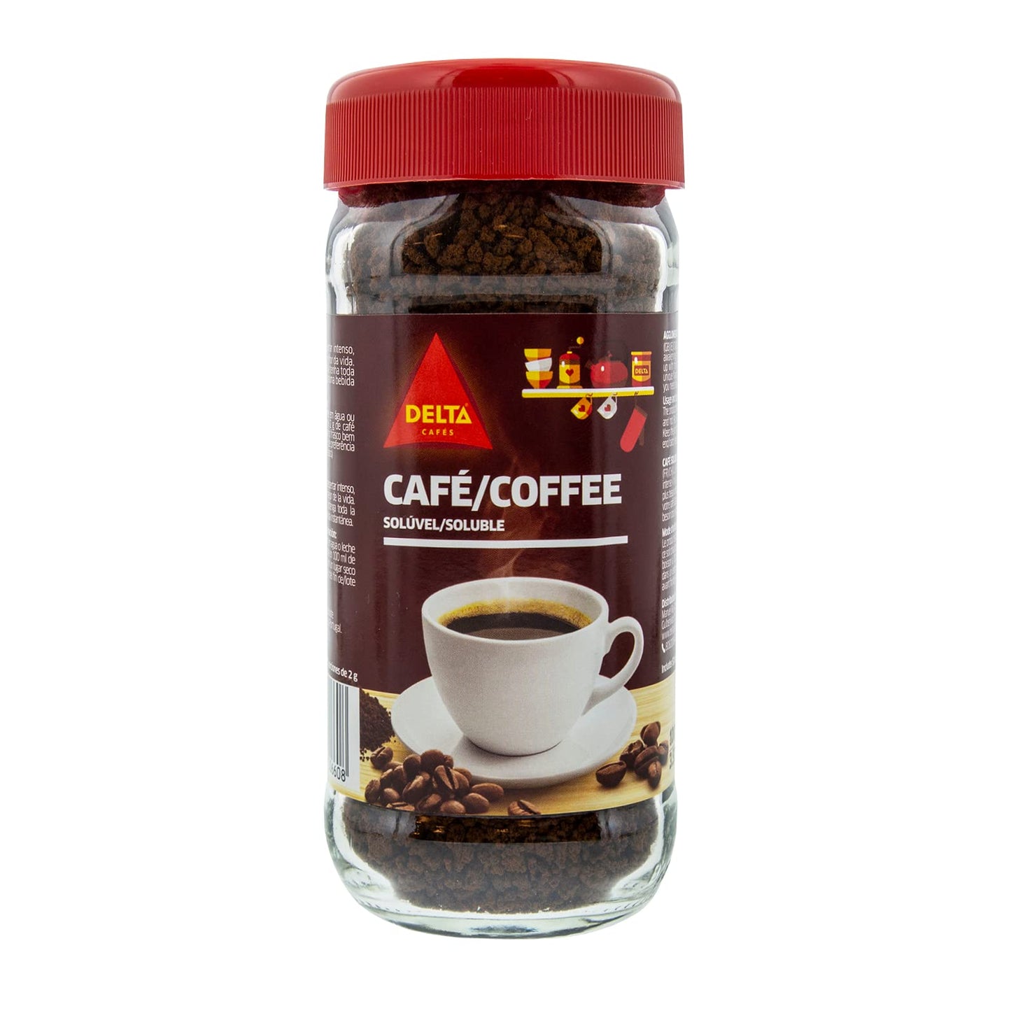 Delta Cafes Instant Coffee, Portugal Coffee, Espresso Instant, Arabica & Robusta in Jar 3.5oz/100g