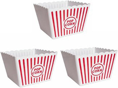 Novelty Place Classic Red & White Striped Popcorn Containers - Perfect for Movie Night | 9.25" Square x 5.9" Deep (1 Pack)