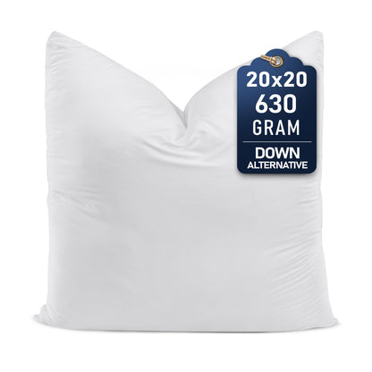 Utopia Bedding Throw Pillows (Set of 1, White) – 20 x 20 Inches Down Alternative Pillows for Bed, Sofa, and Couch - Fluffy Decorative Stuffer Pillow for Indoors & Outdoors