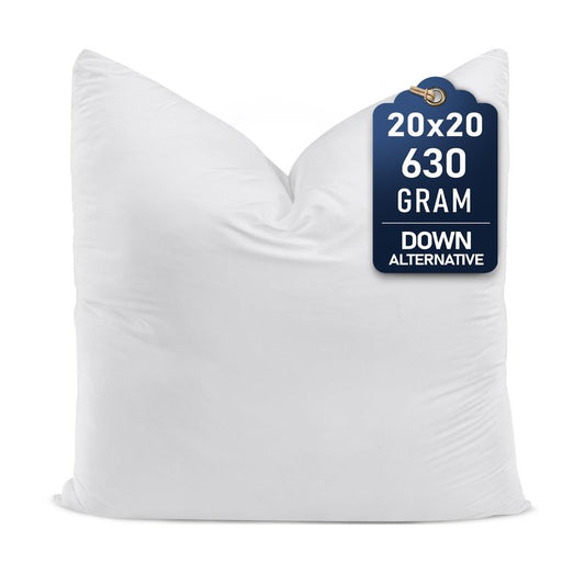 Utopia Bedding Throw Pillows (Set of 1, White) – 20 x 20 Inches Down Alternative Pillows for Bed, Sofa, and Couch - Fluffy Decorative Stuffer Pillow for Indoors & Outdoors