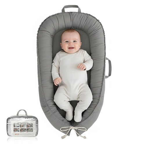 Baby Lounger - Pure Cotton Infant Lounger for Newborns 0-24 Months | Breathable & Portable Nest for Boys & Girls