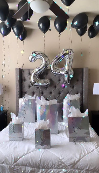 Silver 2 Balloon - 40 Inch Number 2 Birthday Decoration | Perfect for Second Birthday Parties