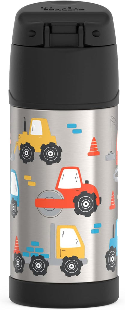 THERMOS FUNTAINER Water Bottle - 12 Ounce Stainless Steel Insulated Kids Bottle with Straw