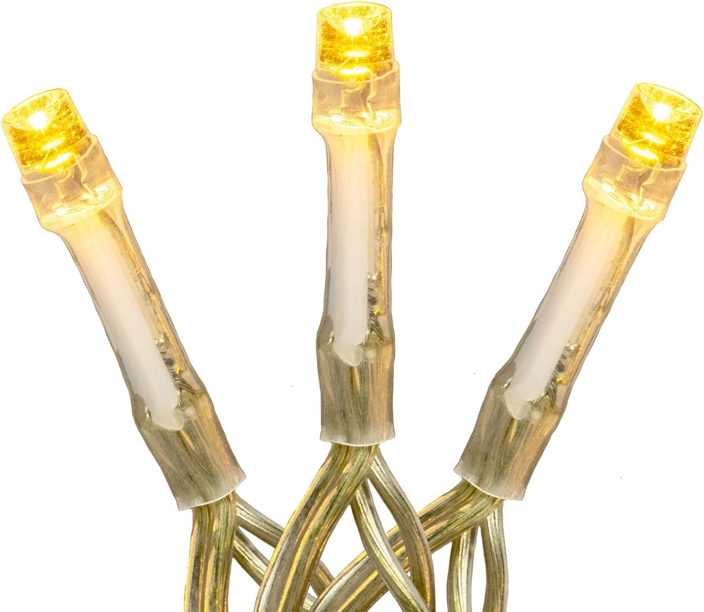 Novelty Lights LED Curtain Light Set - 300 Warm White LEDs with 8 Functions | Clear Wire Design