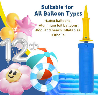 SUSWIM Handheld Balloon Pump - Dual Action Portable Inflator for Balloons & Inflatable Toys