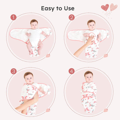 Yoofoss Baby Swaddles - 100% Cotton Adjustable Swaddle Sack | Soft & Breathable for Newborns (0-3 Months, 3 Pack)
