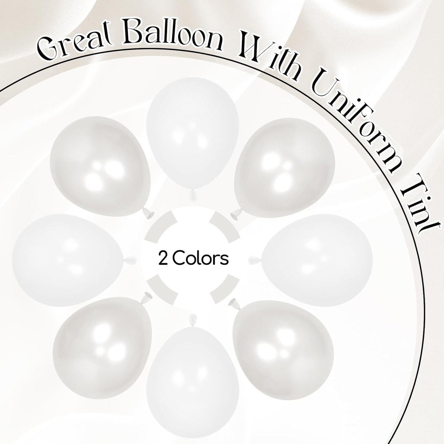 Skiennix 60pcs White Balloons - Clear Pearl Finish for Bridal Shower, Wedding, Bachelorette & Birthday Decor