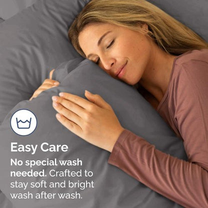 King Standard Pillow Cases - Soft Hotel Quality Pillowcase Covers for Comfy Bedding | Set of 4 Dark Grey