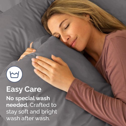 King Standard Pillow Cases Set of 4 - Soft Hotel Quality Pillowcase Covers - Comfy Bedding for Women, Men, Kids & Teens - Machine Washable Pillow Protectors - 4 Piece - King Standard Size Dark Grey