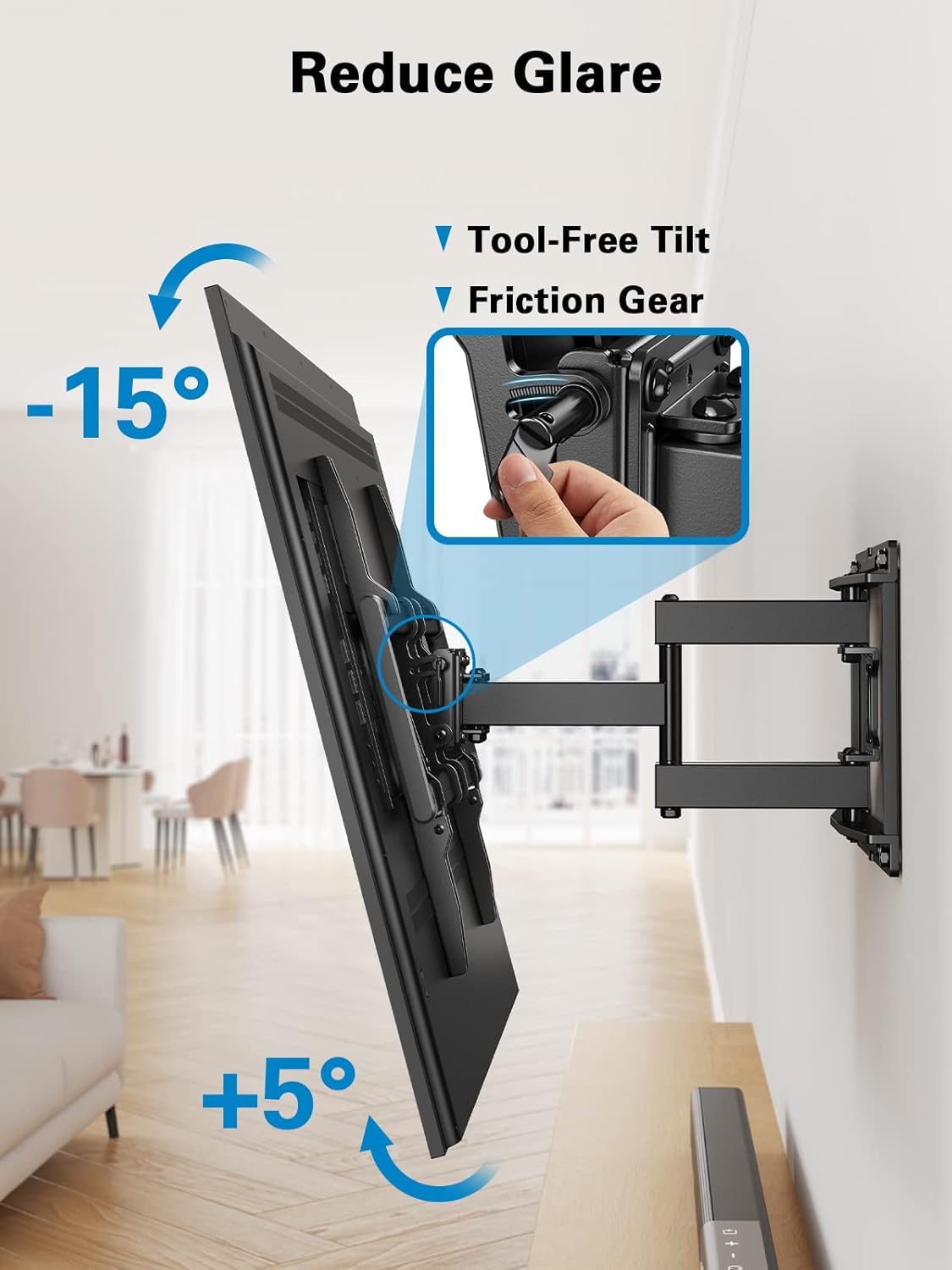 Pipishell Full Motion TV Wall Mount - Swivel Dual Arms for 40-82 Inch TVs | Max VESA 600x400mm, 110 lbs Capacity