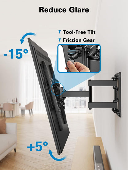 Pipishell Full Motion TV Wall Mount - Swivel Dual Arms for 40-82 Inch TVs | Max VESA 600x400mm, 110 lbs Capacity