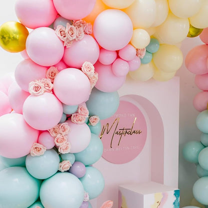 Voircoloria 110pcs Pastel Balloons - 12-Inch Macaron Latex for Weddings, Birthdays & Celebrations