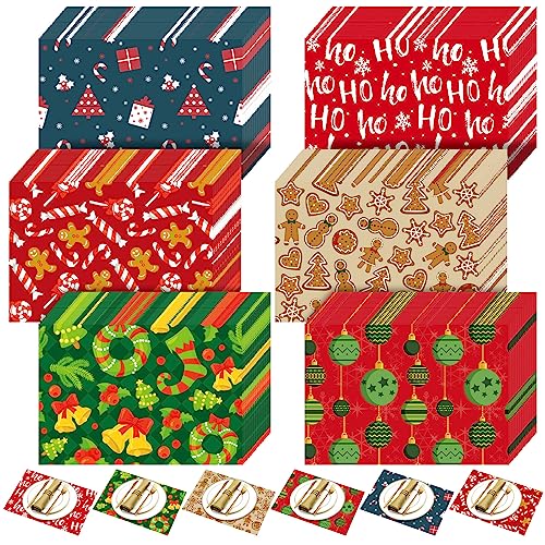 Christmas Disposable Paper Placemats 60 Pcs, 10.24 x 14.57 Inches - Holiday Table Decor