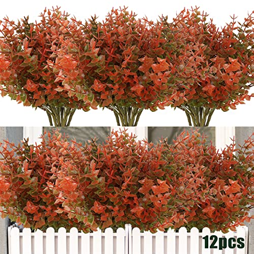 Artificial Fall Mums Flowers 12-Pack UV Resistant Outdoor Faux Plants