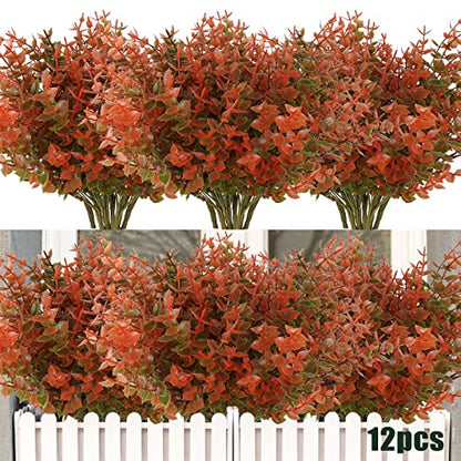 Artificial Fall Mums Flowers 12-Pack UV Resistant Outdoor Faux Plants