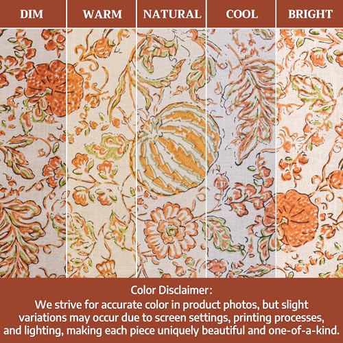 Maison d'Hermine Rectangular Cotton Tablecloth 54x72 Inches Pumpkin Spice Variation