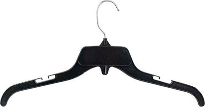 HangOn Shirt Hangers - Recycled Plastic with Notches for Secure Storage | Black, 17 Inch, Pack of 25