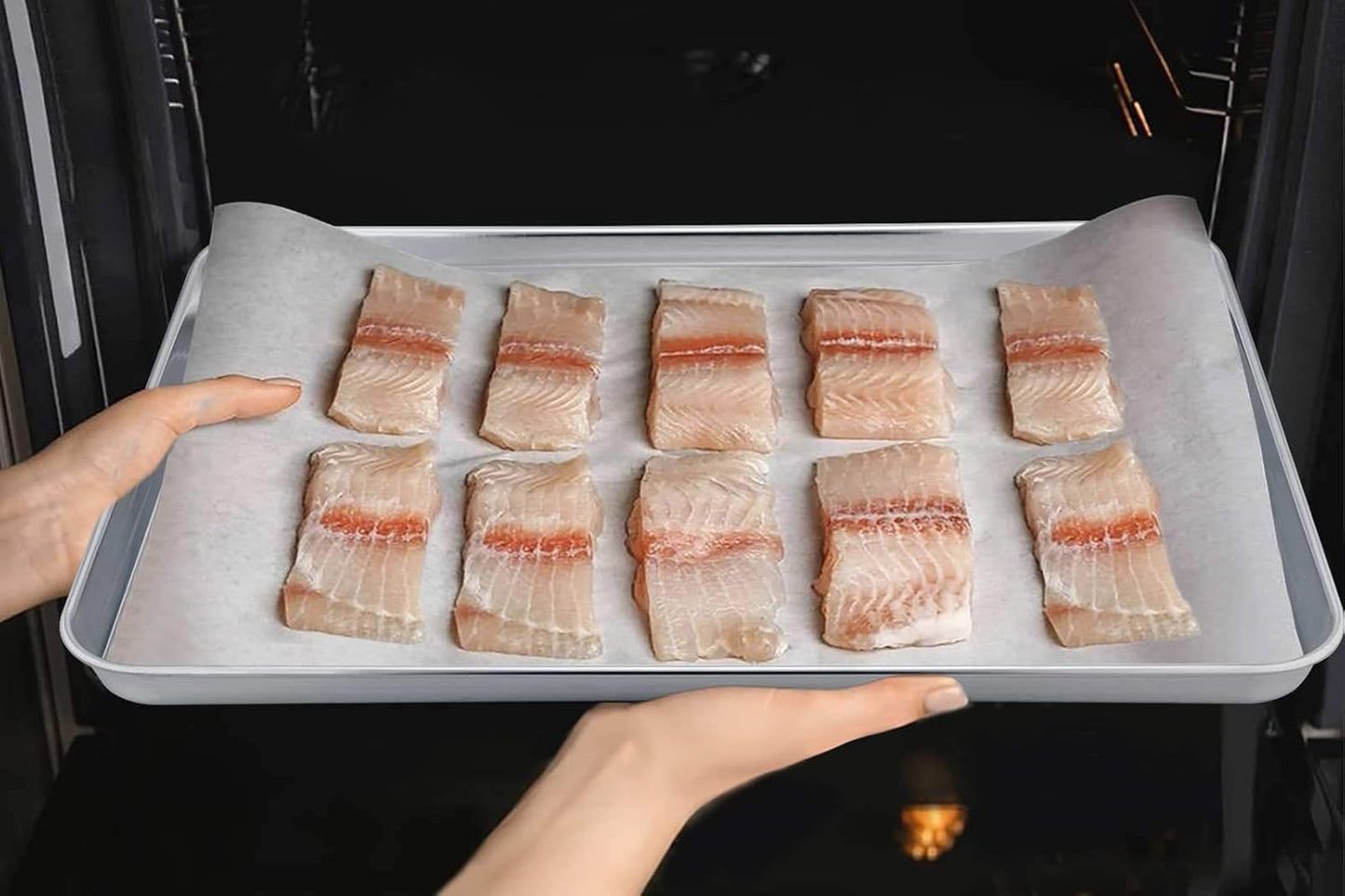 TeamFar Baking Sheet Set - Stainless Steel Half Size Cookie Sheet with Cooling Rack, 20” x 14” x 1”, Non-Toxic & Dishwasher Safe